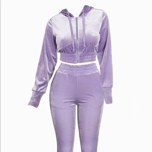 Velour tracksuit set